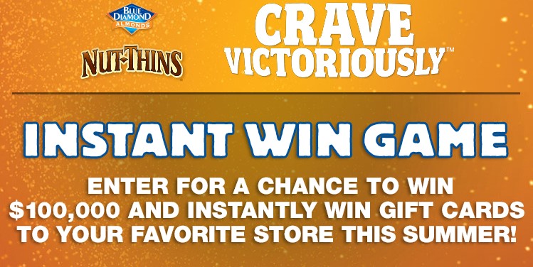 Blue Diamond Nut-Thins Instant Win Game 
