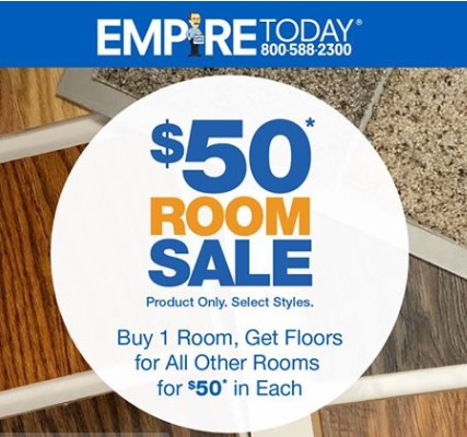 $50 Room Sale with Empire Today 