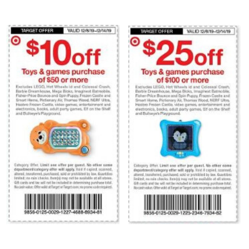 Target Coupon 10 Off 50 Or 25 Off 100 Toys & Games