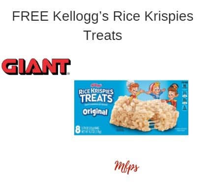 Giant: FREE Kellogg’s Rice Krispies Treats