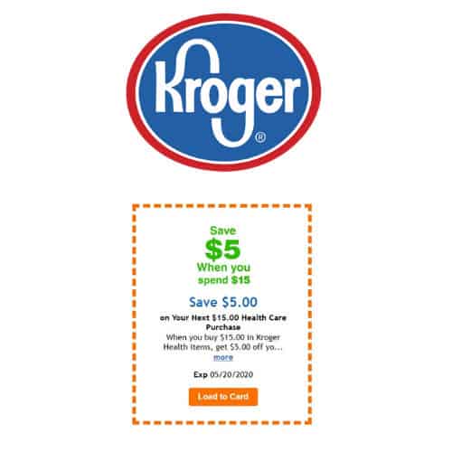 Kroger Health & Wellness SAVE $5 when you spend $15