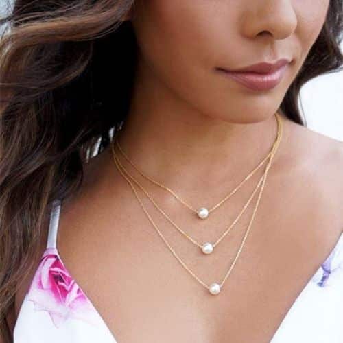 3 Layer Freshwater Pearl Necklace ONLY $1