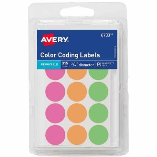 Amazon Avery Round Color Coding Labels ONLY 1.12 (Reg 4)