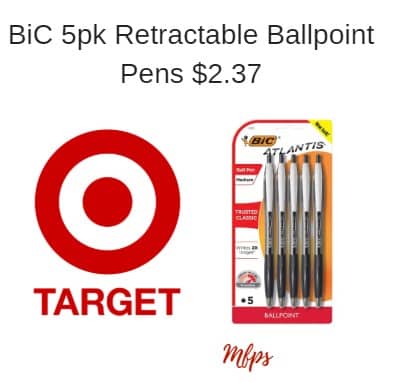 Target: BiC 5pk Retractable Ballpoint Pens $2.37