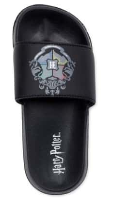 Harry Potter Crest Soccer Slide Sandals is priced at $7.99 (Reg $15)