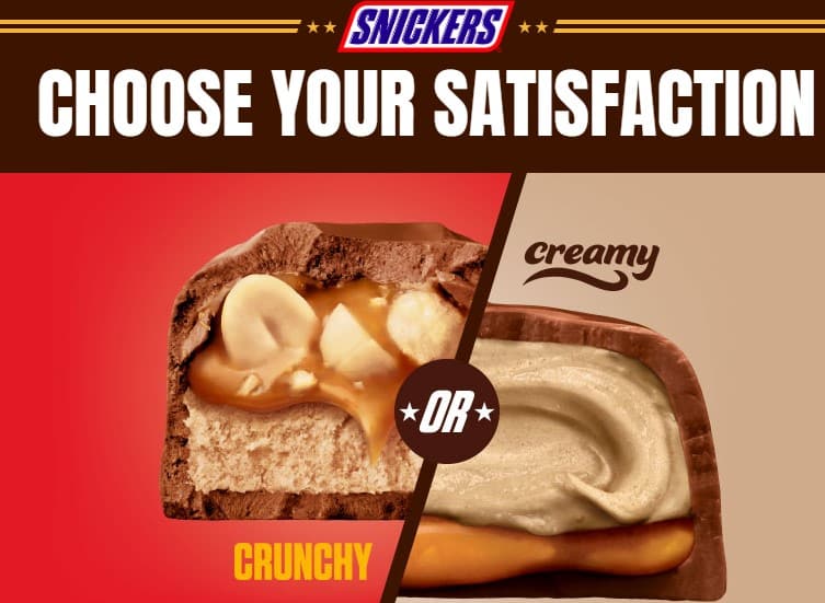 Crunchy Or Creamy Snickers? Vote Now!