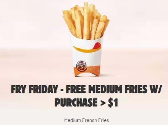 Free Medium Fries at Burger King Today 