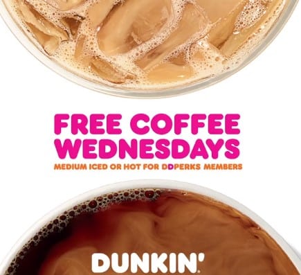 Free Coffee Wednesdays at Dunkin