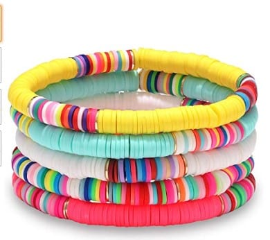 Set of 5 Rainbow Disc Bracelets $9.99