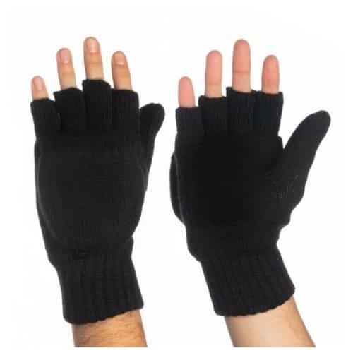 thinsulate fingerless gloves with mitten cover