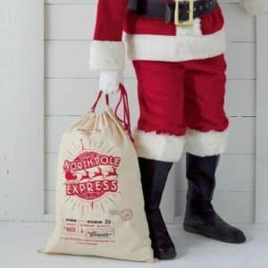 Santas North Pole Express Delivery Canvas Gift Bag