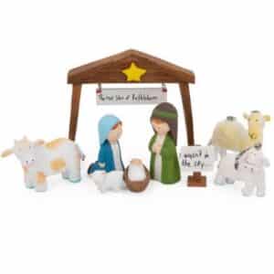 Real Star Of Bethlehem Lighted Nativity Creche Set ONLY $15