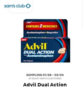 FREE Advil Dual Action at Sam's