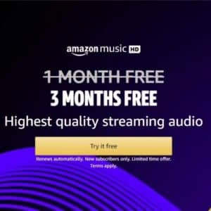 FREE 3-Month Trial Amazon Music HD