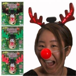 Antler Headbands & Red Noses 3-pk ONLY $9
