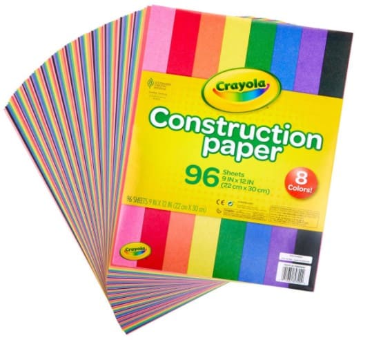 Amazon: Crayola Construction Paper, School Supplies, 96 ct