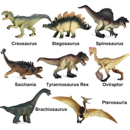Free 8 piece set of realistic dinosaur figures