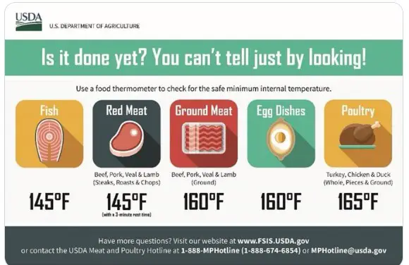 Free USDA Internal Cooking Temperatures Fridge Magnet