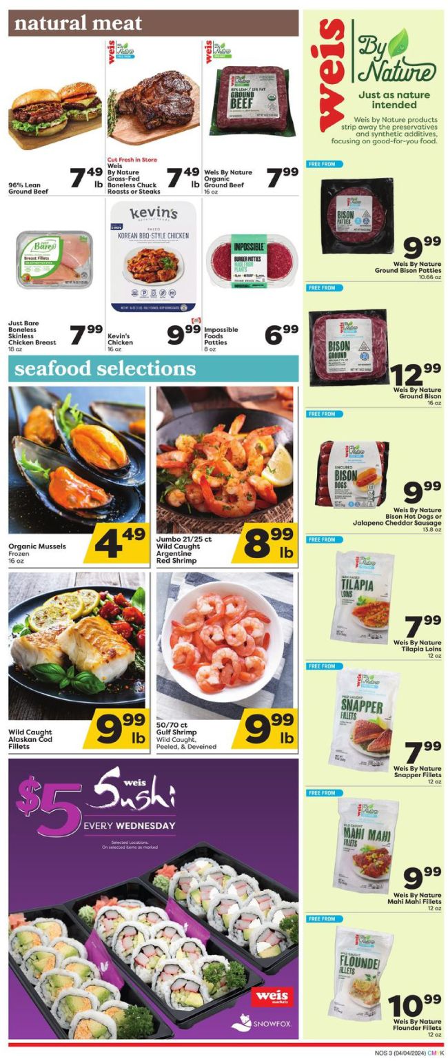 Weis Markets Natural & Organic Ad Preview 4th April Page -3