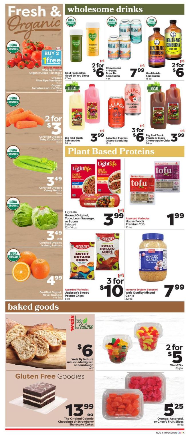 Weis Markets Natural & Organic Ad Preview 4th April Page -4