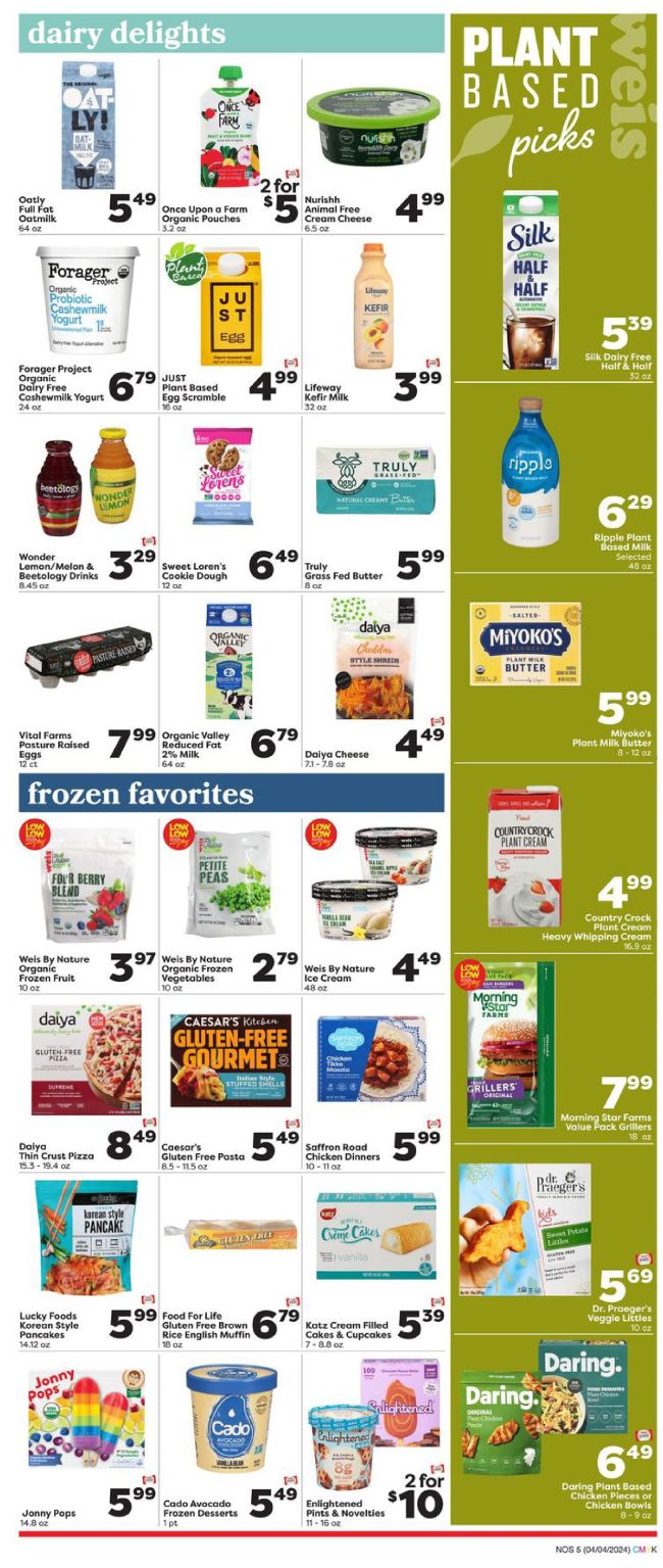 Weis Markets Natural & Organic Ad Preview 4th April Page -5