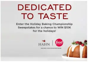 Hahn and Food Network Holiday Baking Championship Sweepstakes