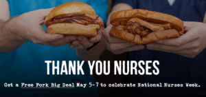 FREE Pork Big Deal for Nurses at Sonny