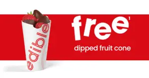 FREE Chocolate Dipped Fruit Cone at Edible